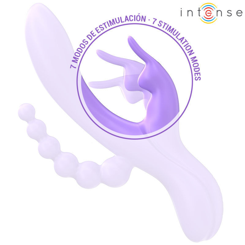INTENSE – MIKO TRIPLE-Sinnesgerät HASE & STIMULATOR & ANAL 7 VIBRATIONEN LILA