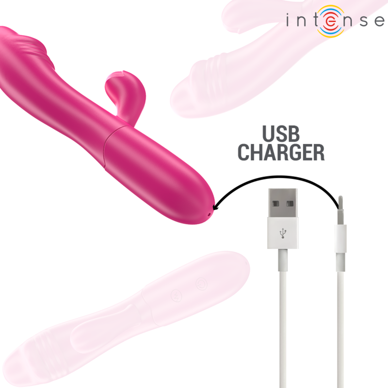 INTENSE - IVY FLEXIBLE Sensory Device 10 VIBRATIONS WITH STIMULATING TONGUE PINK