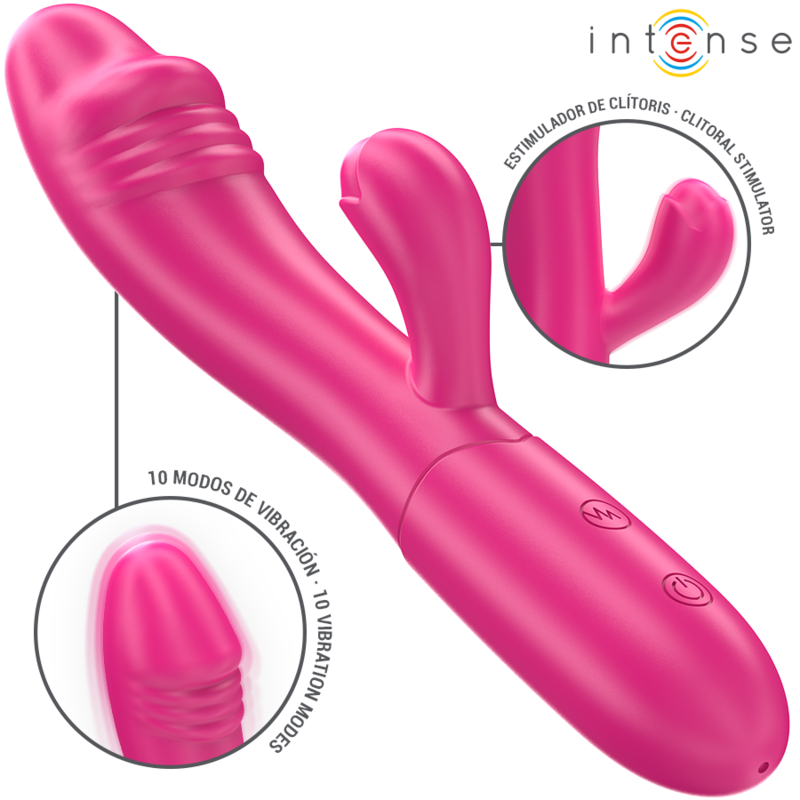 INTENSE - IVY FLEXIBLE Sensory Device 10 VIBRATIONS WITH STIMULATING TONGUE PINK