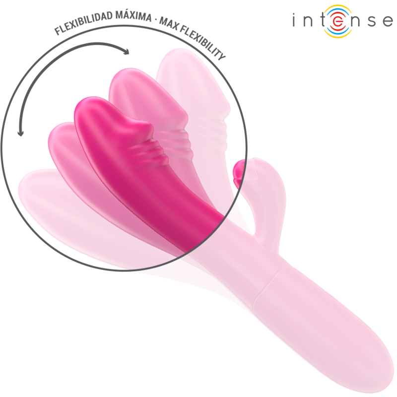 INTENSE - IVY FLEXIBLE Sensory Device 10 VIBRATIONS WITH STIMULATING TONGUE PINK