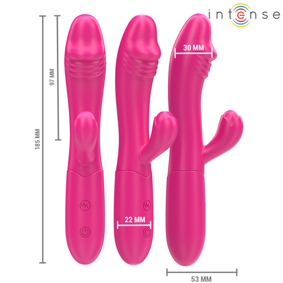 INTENSE - IVY FLEXIBLE Sensory Device 10 VIBRATIONS WITH STIMULATING TONGUE PINK
