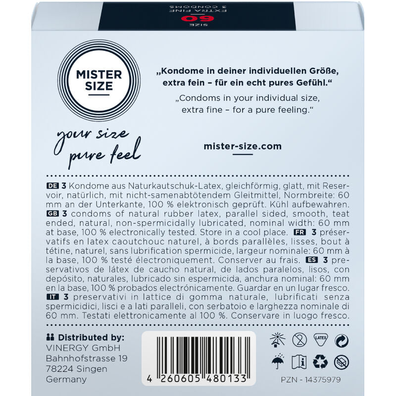 MISTER SIZE - KONDOMGRÖSSE XL 60 MM (3 STÜCK)