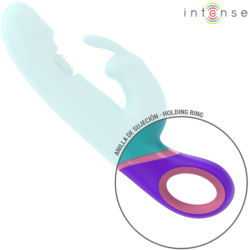 INTENSE - MONICA RABBIT Sensory Device WITH ROTATING G-SPOT STIMULATOR BLUE