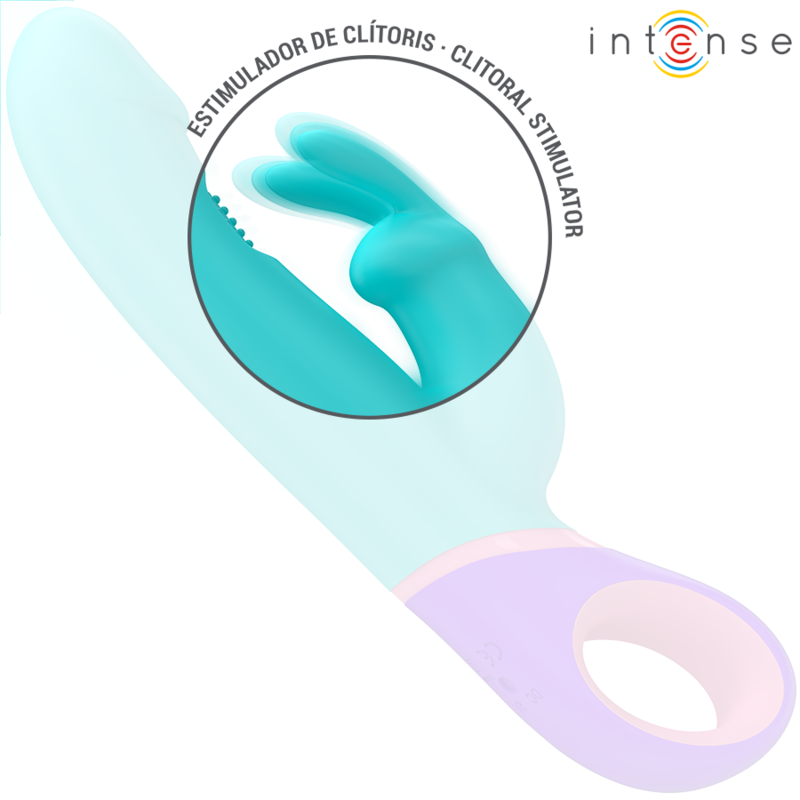 INTENSE - MONICA RABBIT Sensory Device WITH ROTATING G-SPOT STIMULATOR BLUE