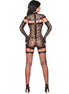 LIVCO CORSETTI FASHION - SAKURA CF 90357 JUMPSUIT + LANGE HANDSCHUHE + STRUMPFHALTER SCHWARZ L/XL