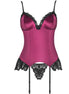 LIVCO CORSETTI FASHION - AGRAFENA CF 90436 CORSET + THONG BURGUNDY S/M