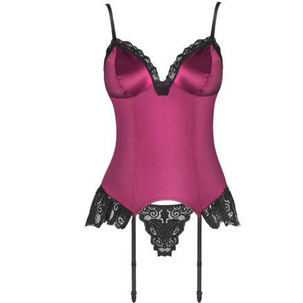 LIVCO CORSETTI FASHION - AGRAFENA CF 90436 CORSET + THONG BURGUNDY