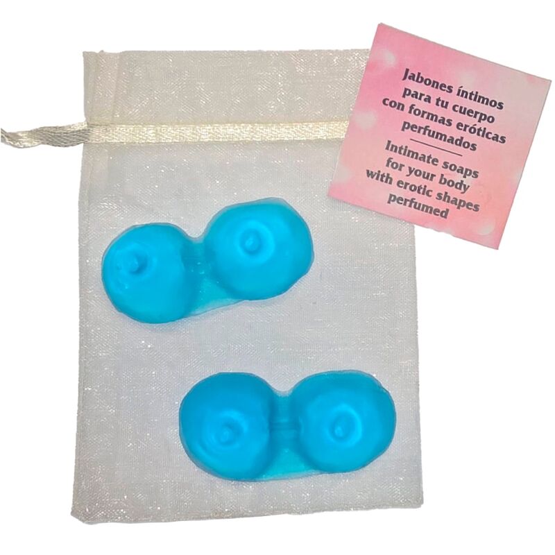 DIABLO PICANTE - 2 BRUSTFÖRMIGE PARFÜMIERTE SEIFEN BLAU