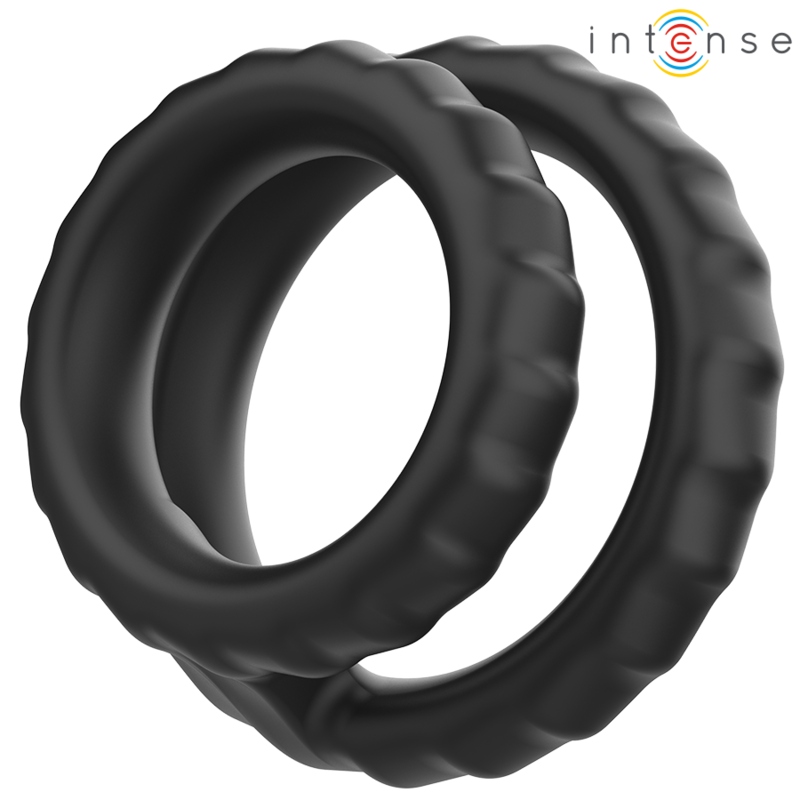 INTENSE - DEWEY DOPPEL SILIKON PENISRING SCHWARZ MODELL 2