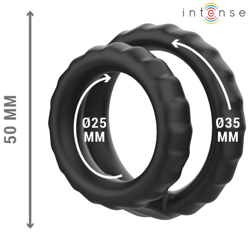 INTENSE - DEWEY DOPPEL SILIKON PENISRING SCHWARZ MODELL 2
