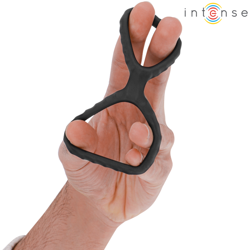 INTENSE - DEWEY DOPPEL SILIKON PENISRING SCHWARZ MODELL 2