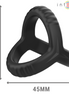 INTENSE - CARSON DOUBLE SILICONE PENIS RING BLACK MODEL 4