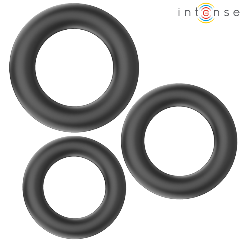 INTENSE - HUGH 3 BASICS SILIKON-PENISRINGE SCHWARZ