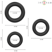 INTENSE - HUGH 3 BASICS SILIKON-PENISRINGE SCHWARZ