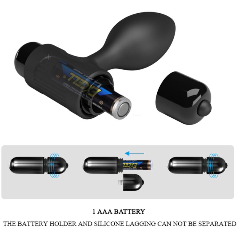 PRETTY LOVE - VIBRA BUTT 10 VIBRATIONEN ANALPLUG SCHWARZ