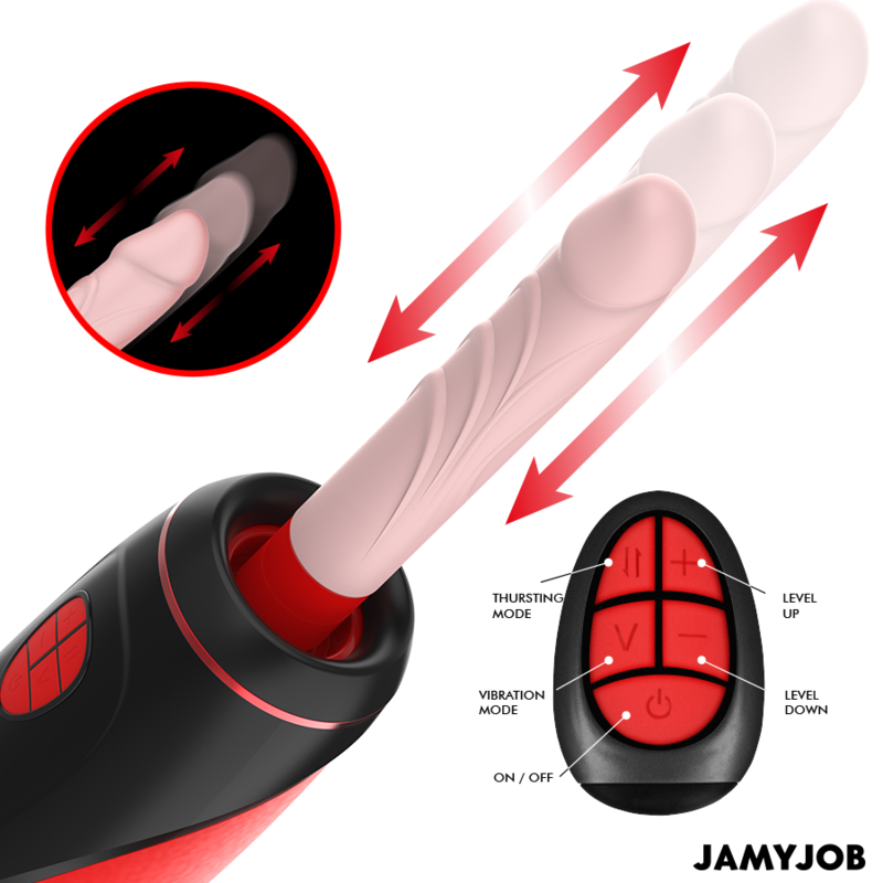 JAMYJOB - PYSTON BASE AUTOMATIC MASTURBATOR WITH REMOTE CONTROL Wellness Device