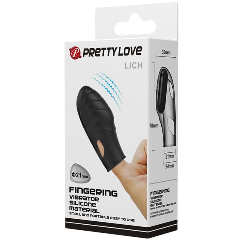 PRETTY LOVE - LICH SILICONE FINGER Sensory Device BLACK