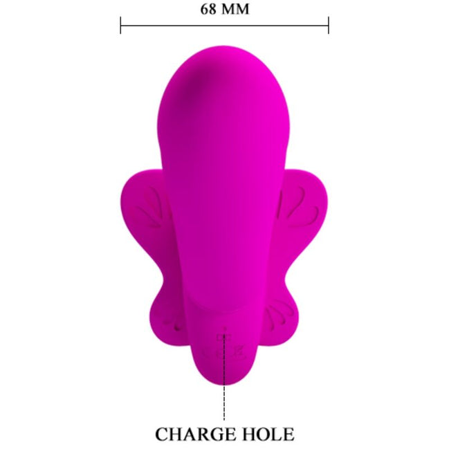 PRETTY LOVE - VALERIE DOUBLE STRAP-ON Sensory Device 12 VIBRATIONS PURPLE