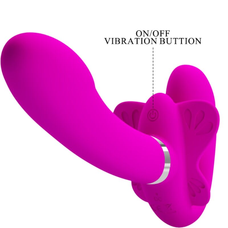 PRETTY LOVE - VALERIE DOUBLE STRAP-ON Sensory Device 12 VIBRATIONS PURPLE