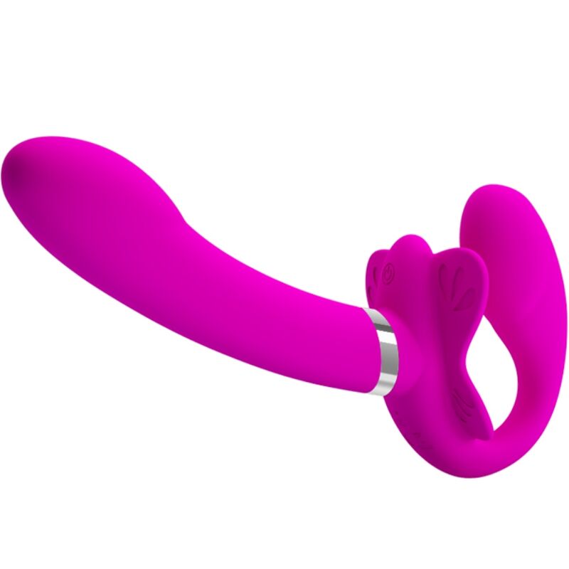 PRETTY LOVE - VALERIE DOUBLE STRAP-ON Sensory Device 12 VIBRATIONS PURPLE