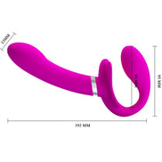 PRETTY LOVE - VALERIE DOUBLE STRAP-ON Sensory Device 12 VIBRATIONS PURPLE