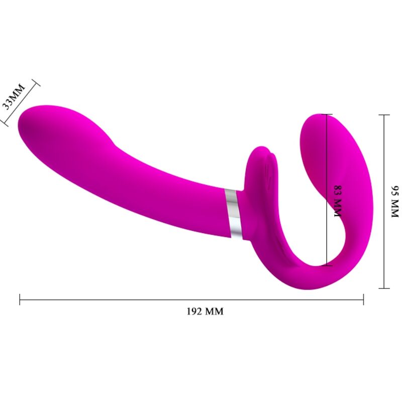 PRETTY LOVE - VALERIE DOUBLE STRAP-ON Sensory Device 12 VIBRATIONS PURPLE