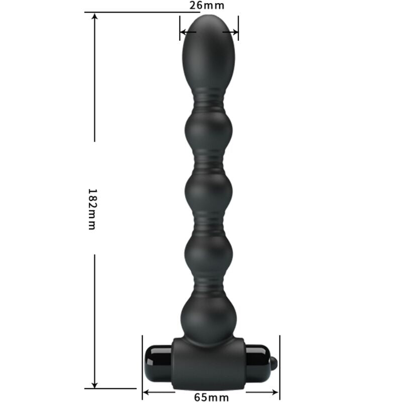 PRETTY LOVE - LYNN SILIKON ANALPLUG 10 VIBRATIONEN SCHWARZ