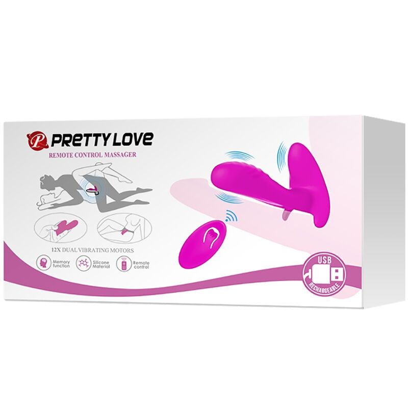 PRETTY LOVE - MASSAGER & Sensory Device 12 VIBRATIONS REMOTE CONTROL PURPLE