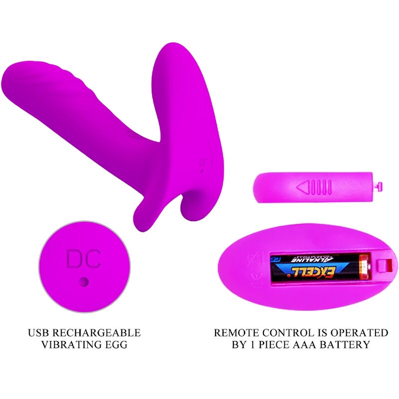 PRETTY LOVE - MASSAGER & Sensory Device 12 VIBRATIONS REMOTE CONTROL PURPLE