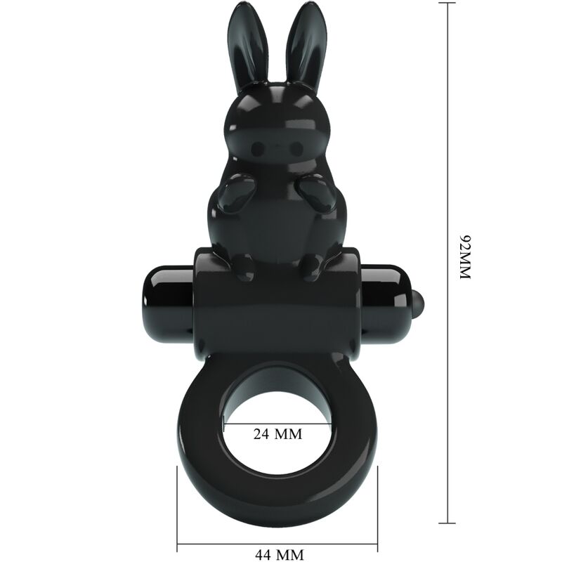 PRETTY LOVE - EXCITING RING RABBIT Sensorisches Gerät RING 10 VIBRATIONEN SCHWARZ
