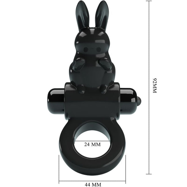 PRETTY LOVE - EXCITING RING RABBIT Sensorisches Gerät RING 10 VIBRATIONEN SCHWARZ