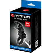 PRETTY LOVE - EXCITING RING RABBIT Sensorisches Gerät RING 10 VIBRATIONEN SCHWARZ