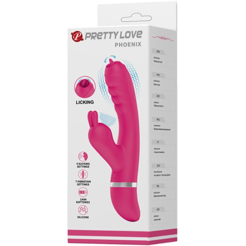 PRETTY LOVE - PHOENIX MULTIFUNCTION RABBIT Sensory Device PINK