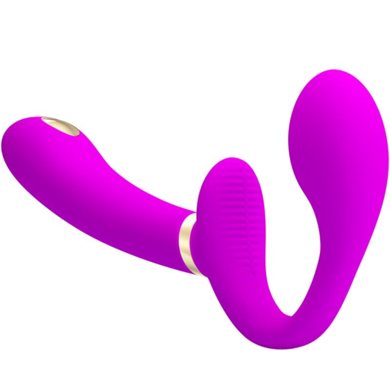 PRETTY LOVE - THUNDERBIRD DOUBLE STRAP-ON Sensory Device REMOTE CONTROL PURPLE