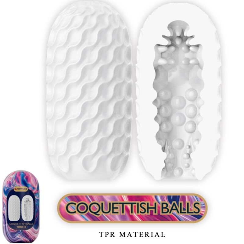 PRETTY LOVE - COQUETTISH BALLS SILIKON MÄNNLICHER MASTURBATOR WEISS