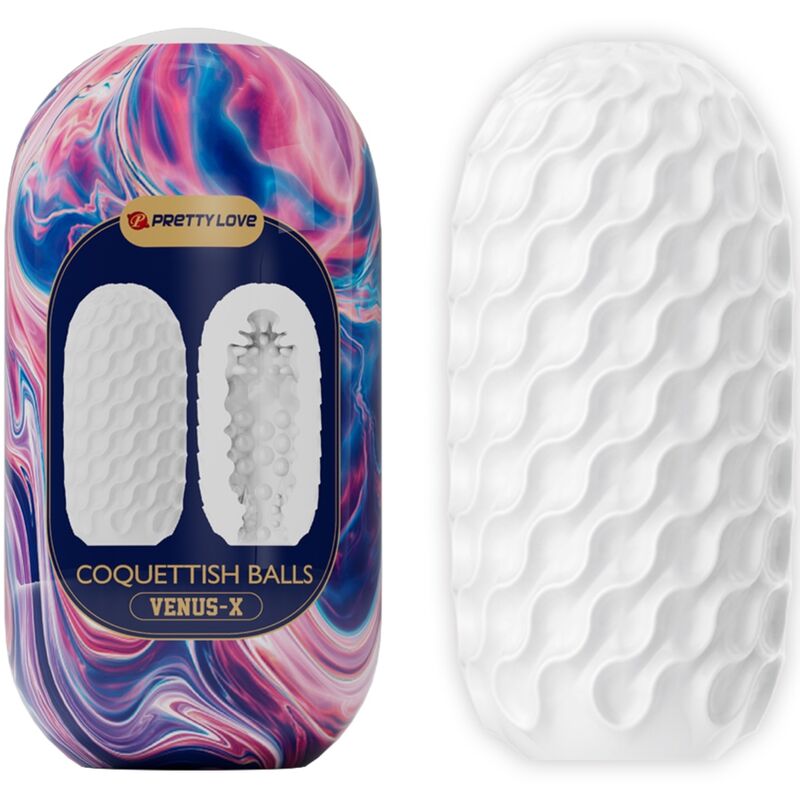 PRETTY LOVE - COQUETTISH BALLS SILIKON MÄNNLICHER MASTURBATOR WEISS
