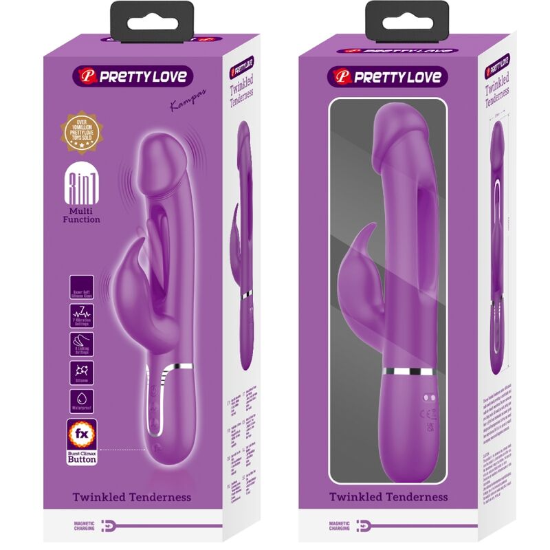 PRETTY LOVE - KAMPAS 3 IN 1 MULTIFUNCTION RABBIT Sensory Device PURPLE