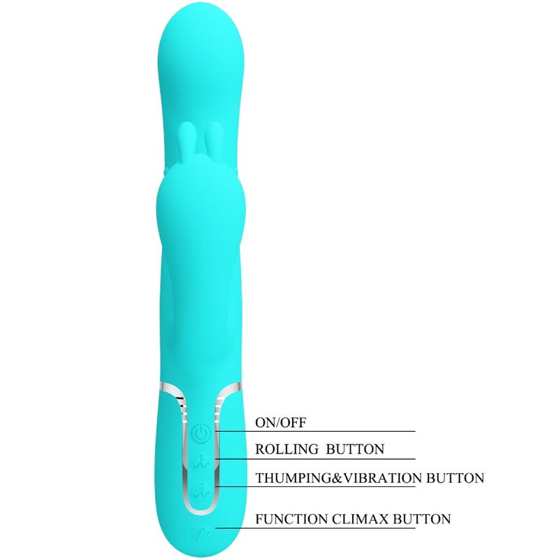 PRETTY LOVE - CAMMY 4 IN 1 MULTIFUNCTION TRIPPLE RABBIT Sensory Device BLUE