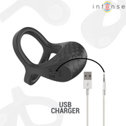 INTENSE - ALEX Sensorgerät DOPPELTER PENISRING 10 VIBRATIONEN SCHWARZ