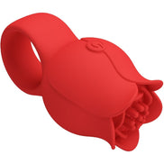 PRETTY LOVE - JAE ROSE SHAPED FINGER Sensory Device 10 VIBRATIONS RED