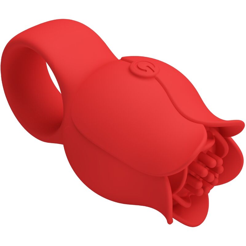 PRETTY LOVE - JAE ROSE SHAPED FINGER Sensory Device 10 VIBRATIONS RED