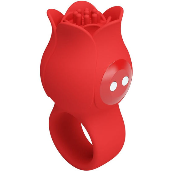 PRETTY LOVE - JAE ROSE SHAPED FINGER Sensory Device 10 VIBRATIONS RED