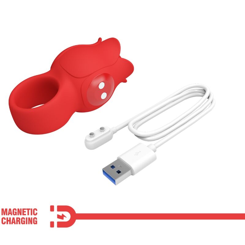 PRETTY LOVE - JAE ROSE SHAPED FINGER Sensory Device 10 VIBRATIONS RED