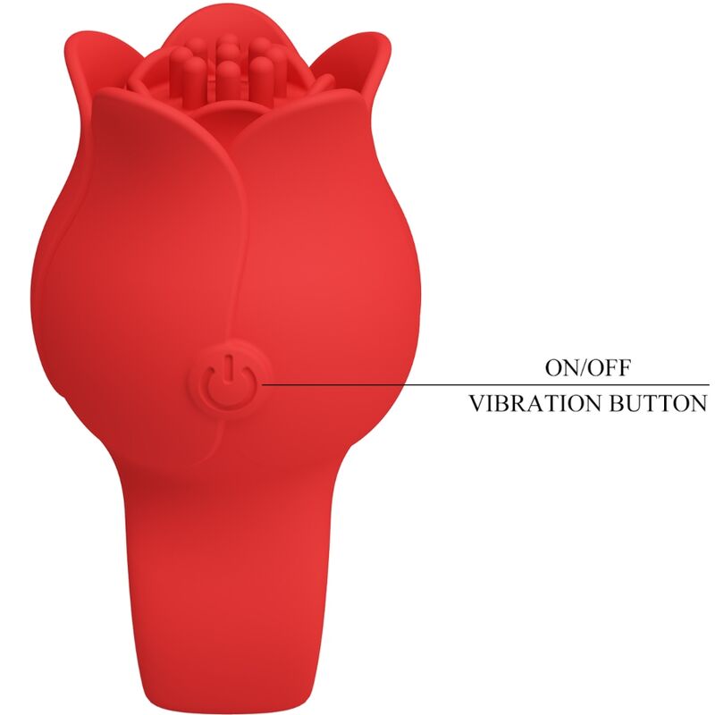 PRETTY LOVE - JAE ROSE SHAPED FINGER Sensory Device 10 VIBRATIONS RED