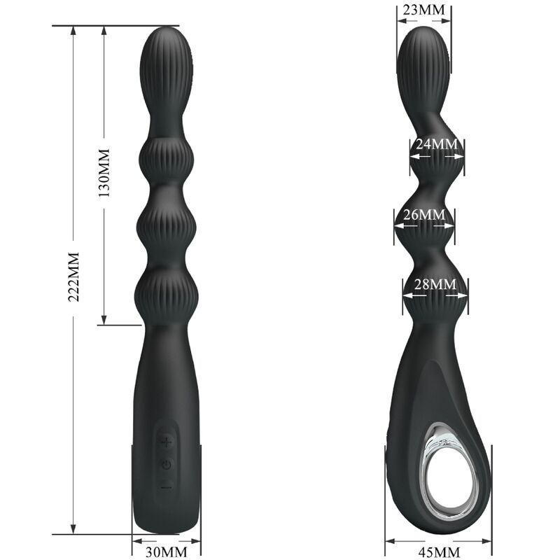 PRETTY LOVE - FEDERER ANAL Sensory Device 12 VIBRATIONS BLACK