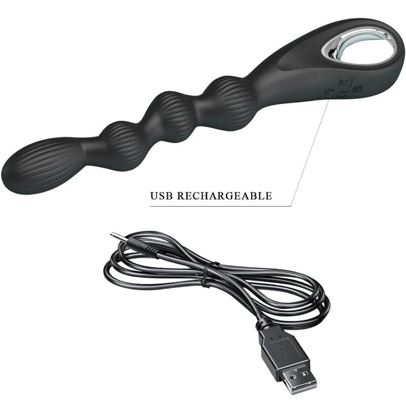 PRETTY LOVE - FEDERER ANAL Sensory Device 12 VIBRATIONS BLACK