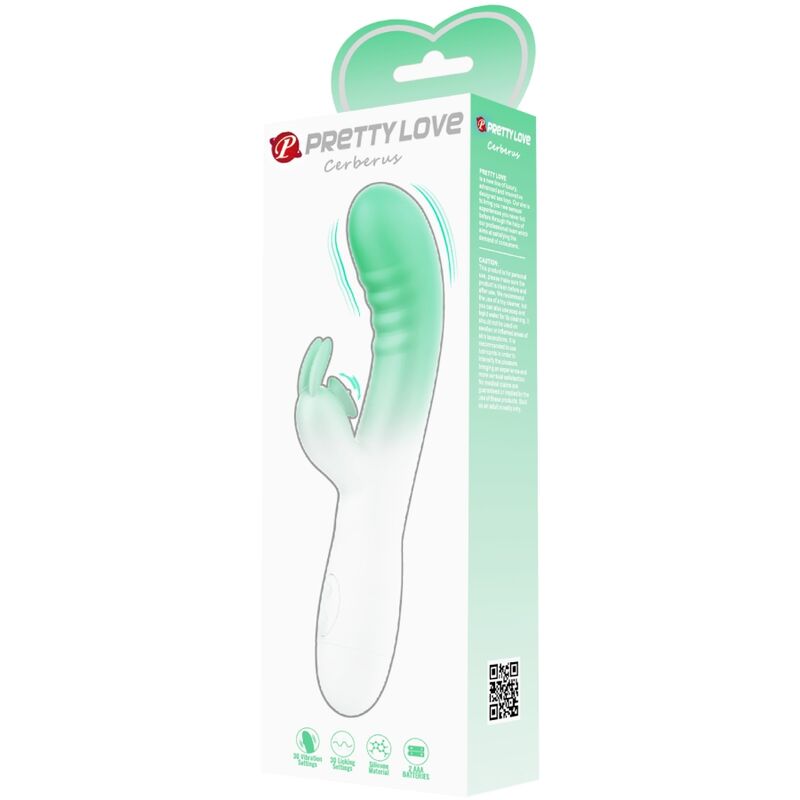 PRETTY LOVE - CERBERUS RABBIT Sensory Device 3O VIBRATIONS GREEN
