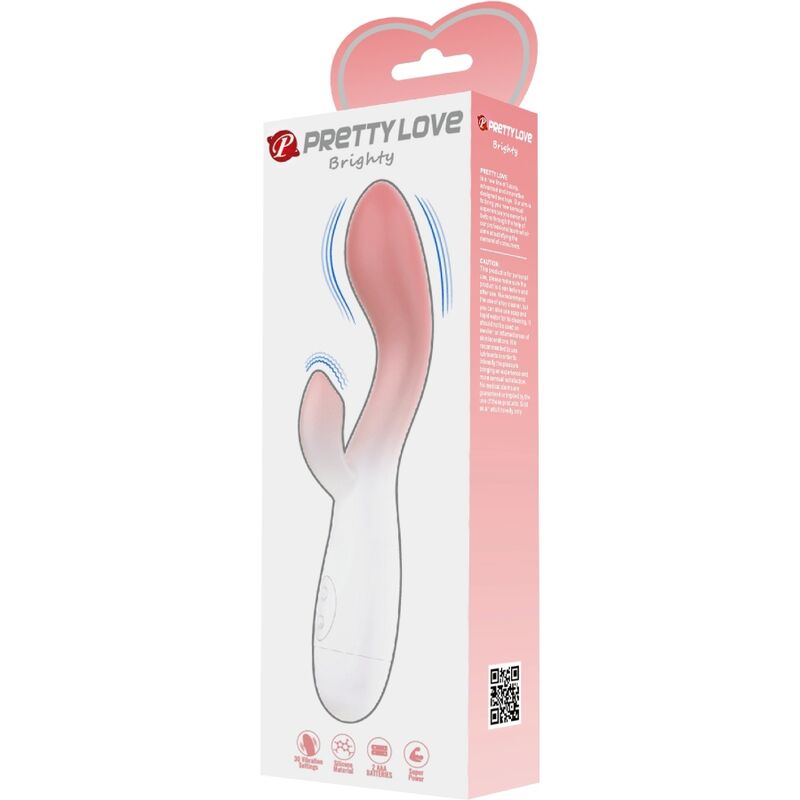 PRETTY LOVE - BRIGHTY G-Punkt Sensorgerät + KLITORISSTIMULATOR 30 VIBRATIONEN ROSA
