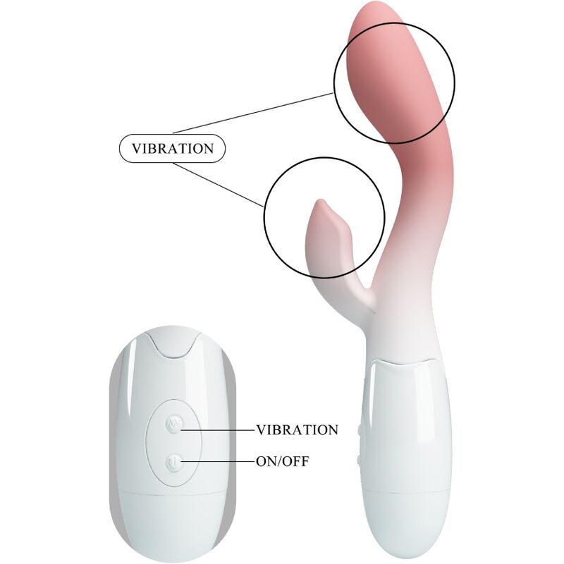 PRETTY LOVE - BRIGHTY G-Punkt Sensorgerät + KLITORISSTIMULATOR 30 VIBRATIONEN ROSA