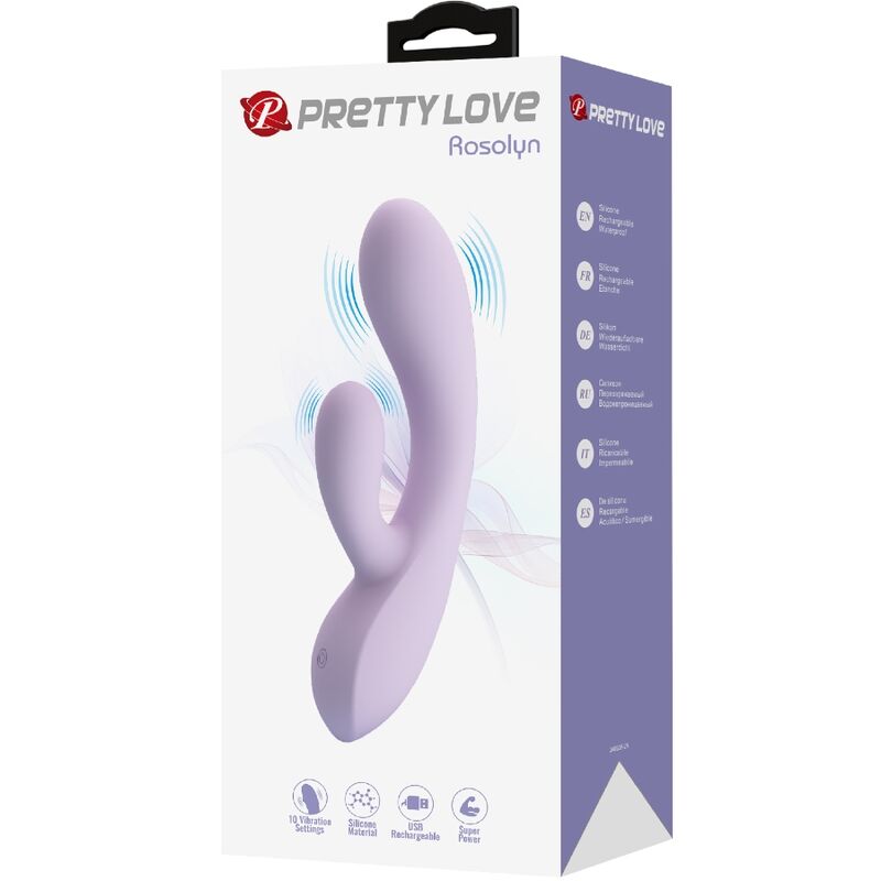 PRETTY LOVE - ROSOLYN RABBIT Sensory Device 10 VIBRATIONS PURPLE